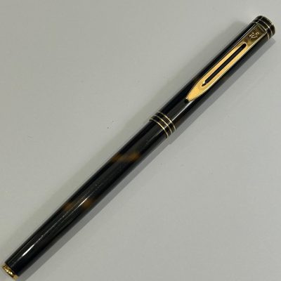 Waterman Expert stylo bille | noir brillant avec attributs dorés à l'or fin  23 k | pointe moyenne | encre bleue | coffret cadeau
