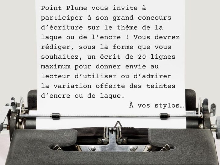 CONCOURS D’ÉCRITURE (Encre ou Laque)